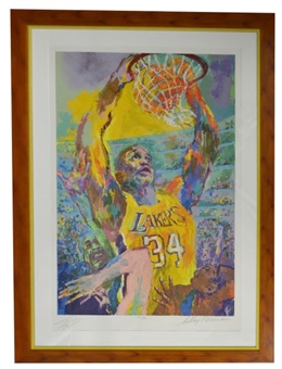 Shaquille O’Neal Signed LA Lakers Leroy Neiman Serigraph Artist Proof 10/82 Framed 